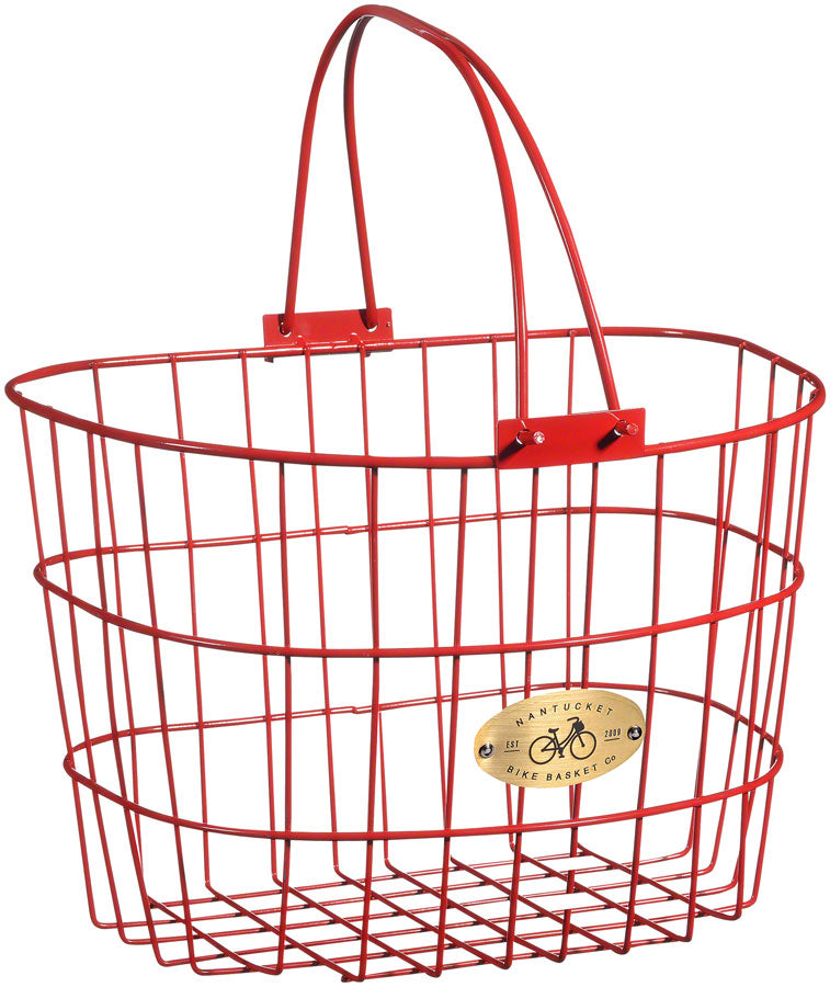 Nantucket Surfside Adult Wire D Handlebar Basket - Red