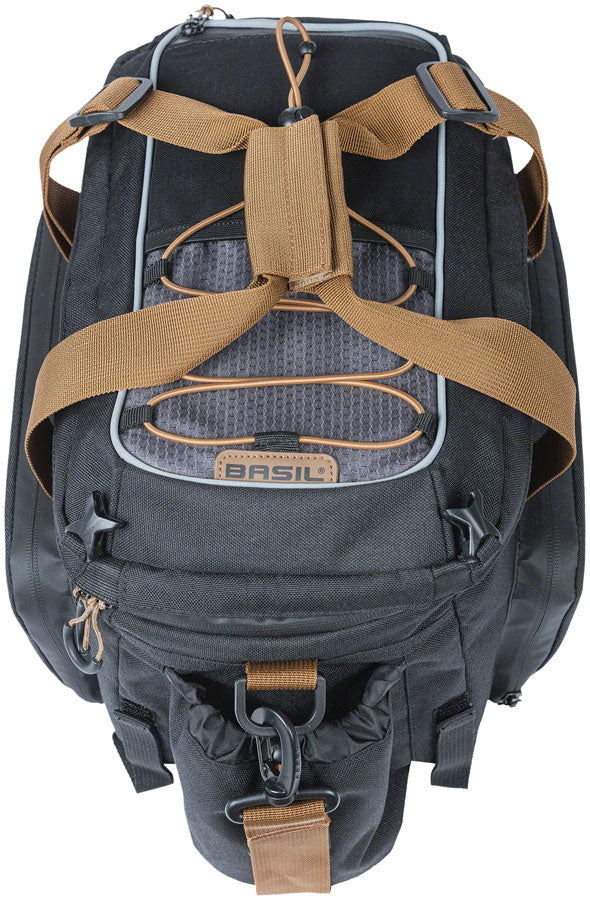 Basil Miles XL Pro Trunk Bag - 9-36L Strap Mount Black/Brown