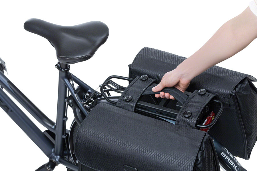 Basil Double Pannier Handle Uniuversal Bridge MIK Adaptor Plate BLK