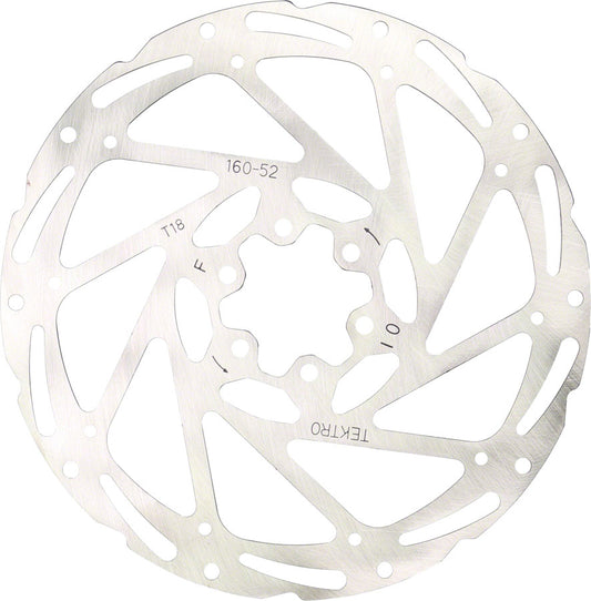 Tektro TR180-52 Disc Rotor - 180mm 6-Bolt 1.8mm Thickness For 2-Piston Calipers Silver