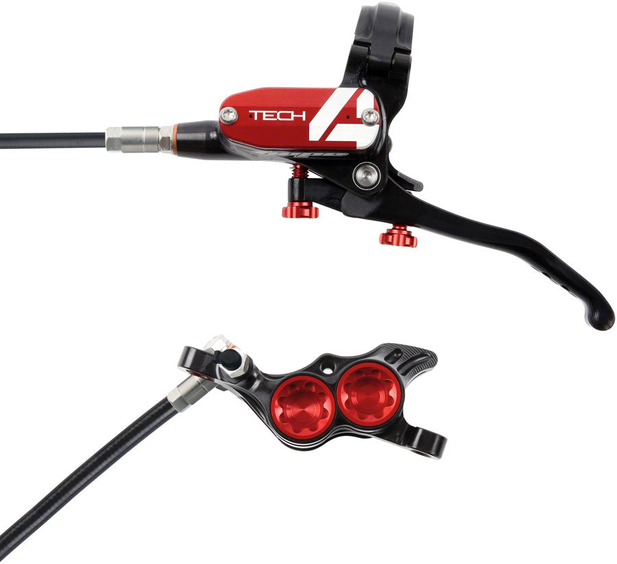 Hope Tech 4 E4 Disc Brake and Lever Set - Front Hydraulic Post Mount Red
