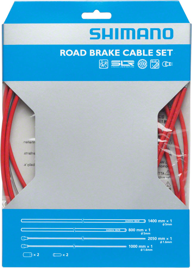 Shimano Road PTFE Brake Cable and Housing Set Red