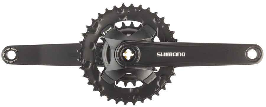 Shimano FC-MT101-B2 Crankset - 175mm 9-Speed 36/22t Square Taper JIS Spindle Interface 51.8mm Chainline BLK