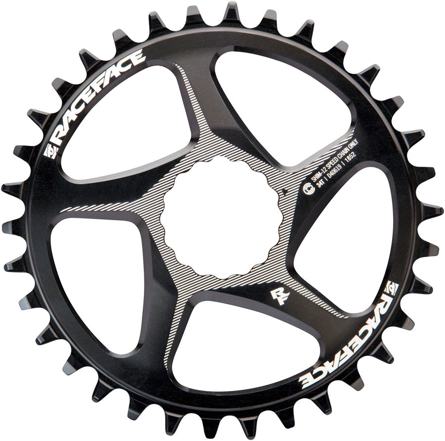 RaceFace Narrow Wide Direct Mount CINCH Steel Chainring - Shimano 12-Speed requires Hyperglide+ compatible chain 34t BLK