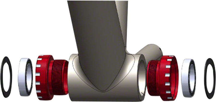 Wheels Manufacturing BSA Bottom Bracket - SRAM Road Angular Contact Bearings Gray Cups