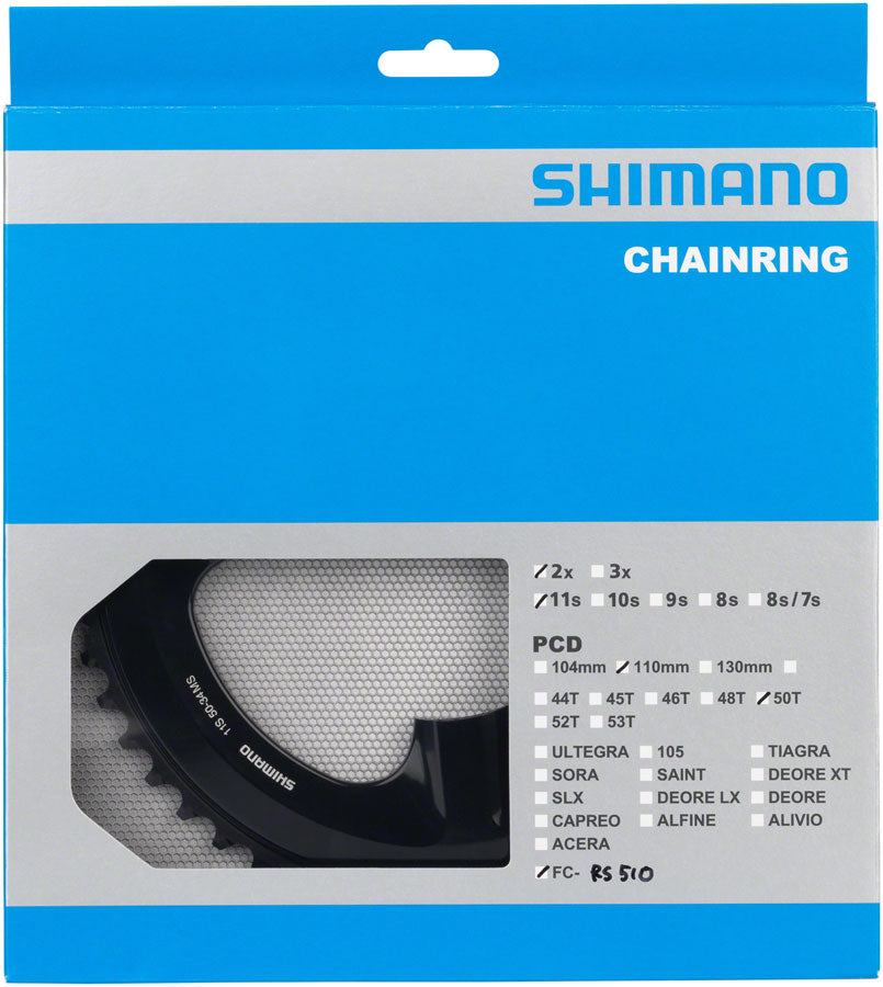 Shimano FC-RS510 Chainring - 50t Asymmetric 110mm BCD Black MS
