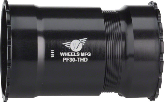 Wheels Manufacturing PressFit 30 Bottom Bracket Angular Contact Bearings Threaded BLK