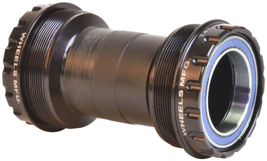 Wheels Manufacturing T47 Outboard Bottom Bracket - For 30mm Spindle ABEC-3 Bearings Fits Frames 68mm-100mm BB Shells BLK