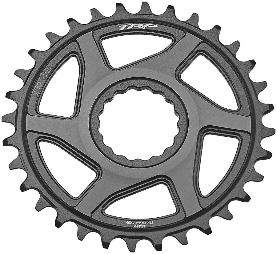 TRP CR-M9050 Boost Direct Mount Chainring - 34t 12-Speed CINCH Mount 3mm Offset 7075-T6 Aluminum Sandblasted BLK/Space Gray