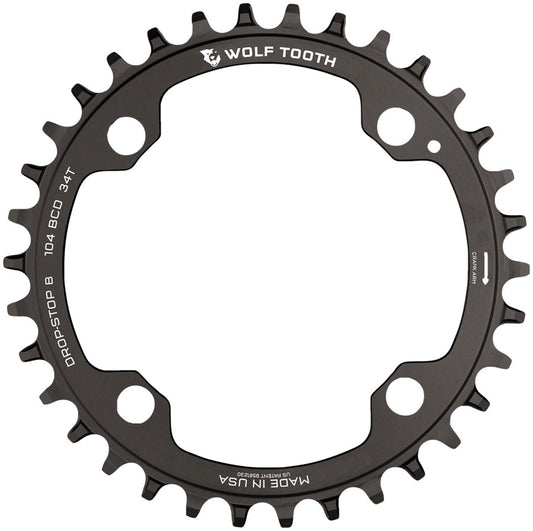 Wolf Tooth 104 BCD Chainring - 30t 104 BCD 4-Bolt Drop-Stop B Black