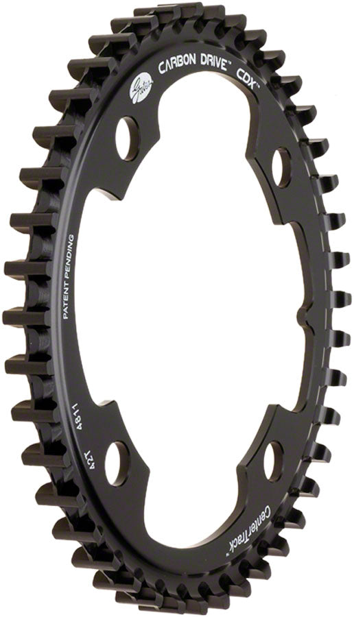 Gates Carbon Drive CDX CenterTrack Front Belt Drive Ring - 46t 4-Bolt 104mm BCD BLK