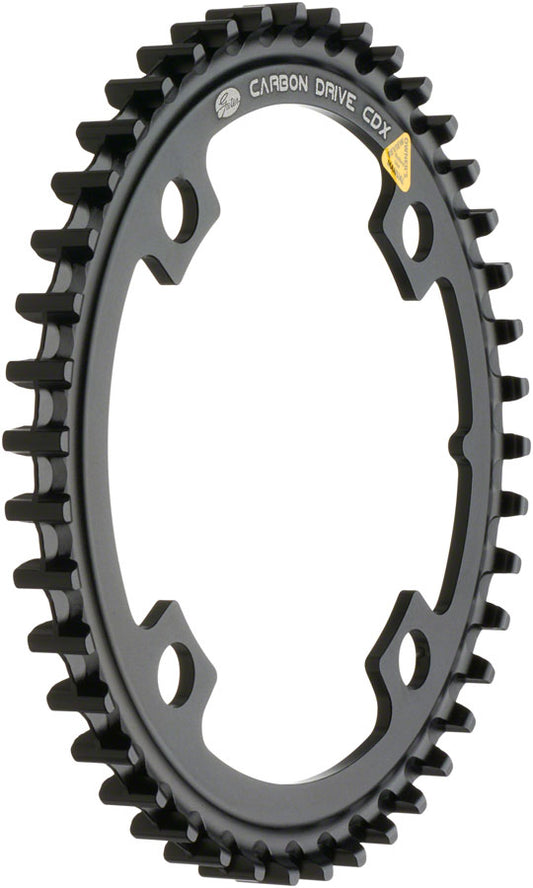Gates Carbon Drive CDX CenterTrack Front Belt Drive Ring - 42t 4-Bolt 104mm BCD BLK