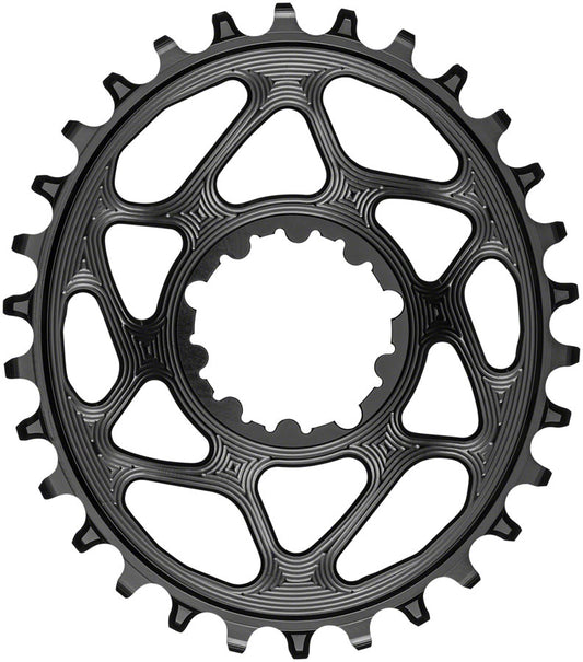 absoluteBLACK Oval Direct Mount Chainring - 30t SRAM 3-Bolt Direct Mount 3mm Offset Requires Hyperglide+ Chain BLK