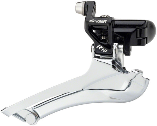 microSHIFT R10 Front Derailleur - 10-Speed Double 56t Max Band Clamp Shimano Compatible BLK