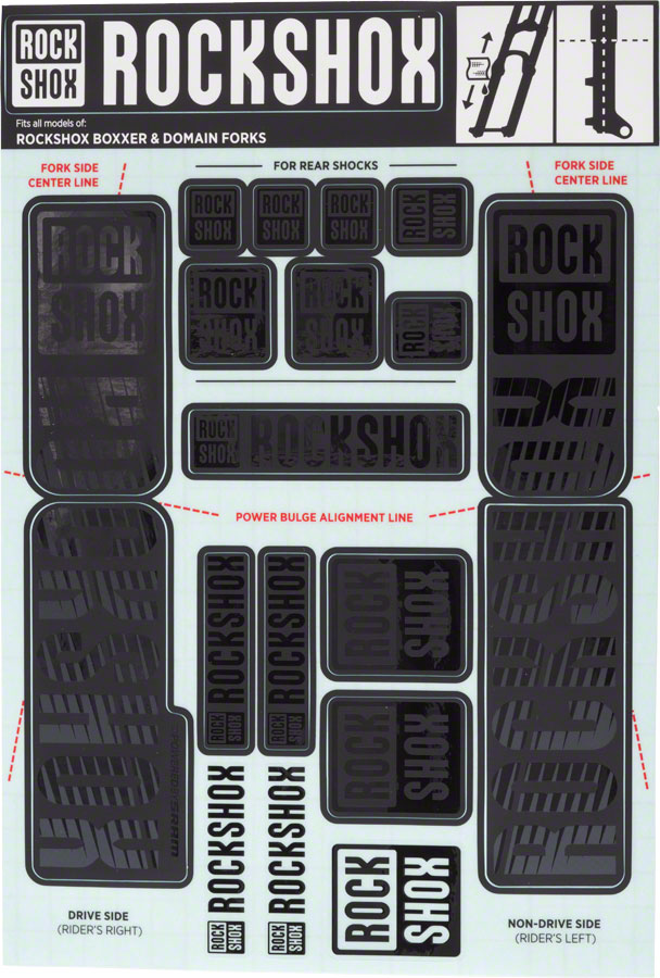 RockShox Fork Decal Kit - 35mm Dual Crown Stealth Black – FirstFlightBikes