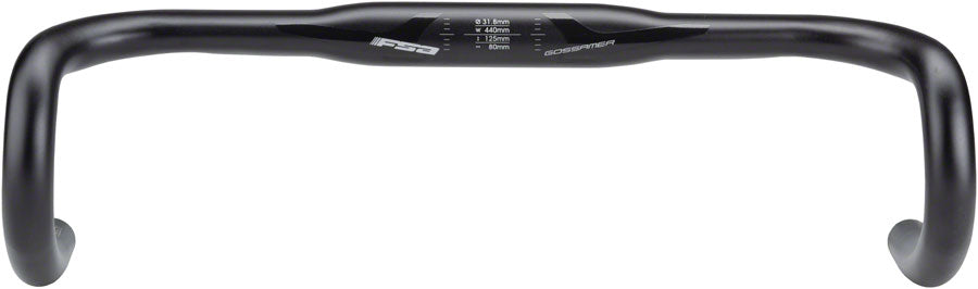 Full Speed Ahead Gossamer Compact Drop Handlebar - Aluminum 31.8mm 44cm BLK