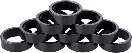 Problem Solvers Headset Stack Spacer - 28.6 10mm Aluminum Black Bag of 10