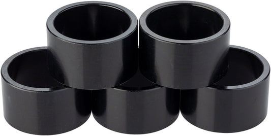 Problem Solvers Headset Stack Spacer - 28.6 20mm Aluminum Black Bag of 5
