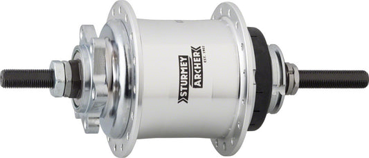 Sturmey Archer RS-RK3 3 Speed Hub: 32H 135OLD 6-Bolt Disc Silver