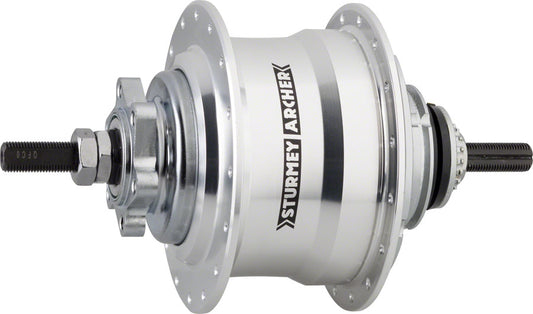 Sturmey Archer RX-RK5 5 Speed Hub: 32H 135OLD 90mm 6-Bolt Disc Silver
