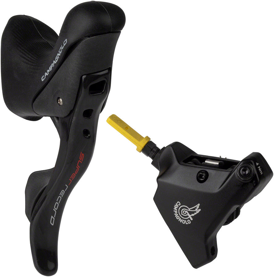 Campagnolo Super Record Ergopower Hydraulic Brake/Shift Lever Disc Caliper - Right/Rear 12-Speed 160mm Flat Mount Caliper BLK
