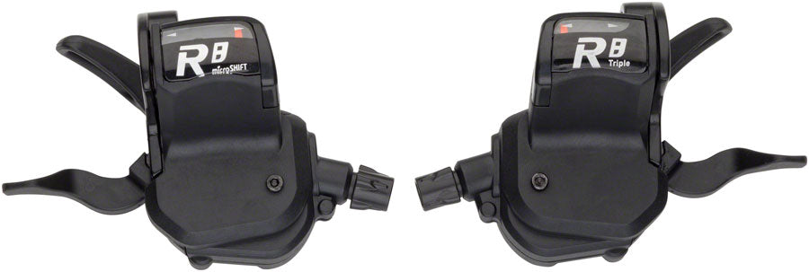 microSHIFT R8 Trigger Shifter Set 8-Speed Road Triple Optical Indicator Shimano Compatible