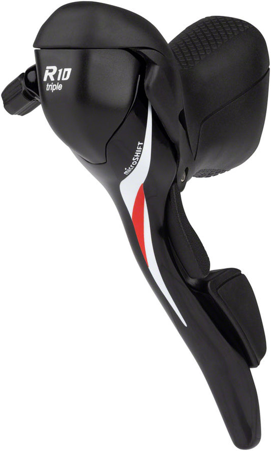 microSHIFT R10 Left Drop Bar Shift Lever - Triple Shimano Compatible Black