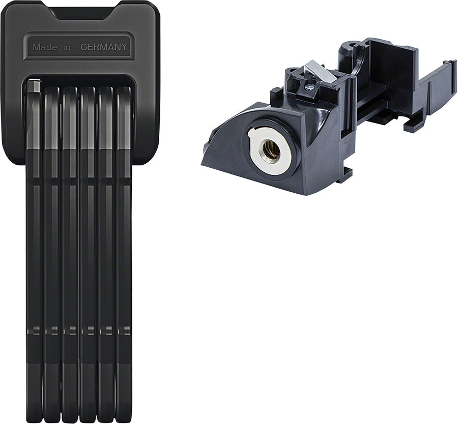 Abus Bordo 6405/85 Folding Lock: Black Plus Battery Rack 85cm