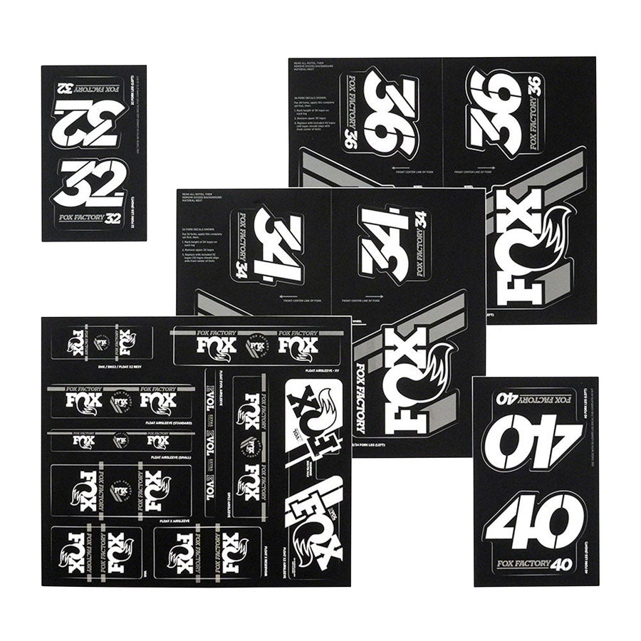 FOX Heritage Decal Kit for Forks and Shocks White