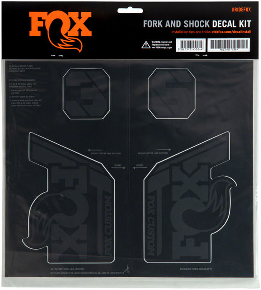 FOX Fork and Shock Decal Kit - Stealth Black