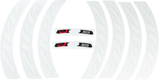 Zipp Decal Set - 303 Matte White Logo Complete for One Wheel
