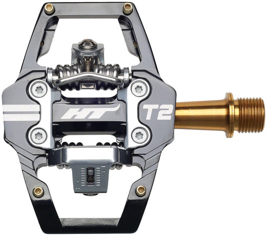 HT Components T2T Pedals - Dual Sided Clipless Platform Aluminum 9/16" BLK