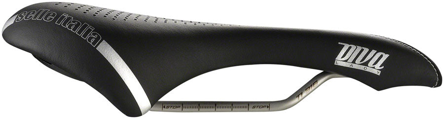 Selle Italia Diva Gel Superflow Saddle - Titanium Black Womens S3