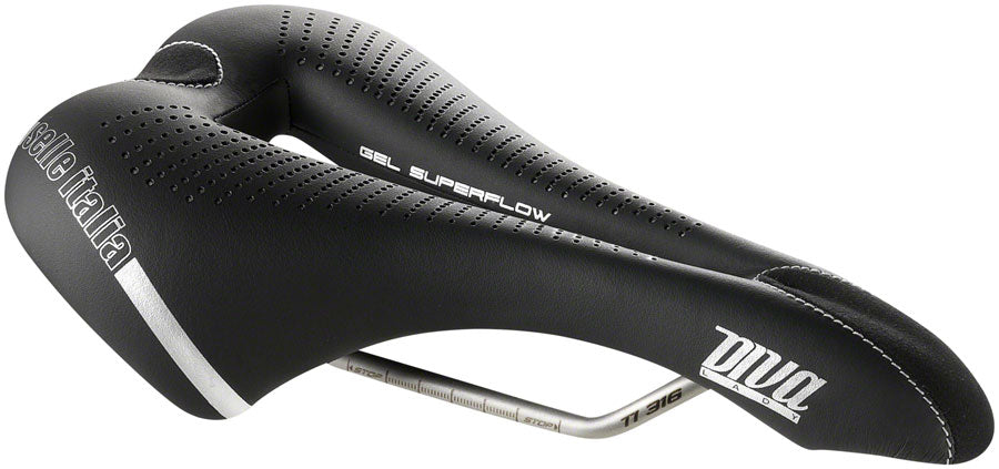 Selle Italia Diva Gel Superflow Saddle - Titanium Black Womens S3