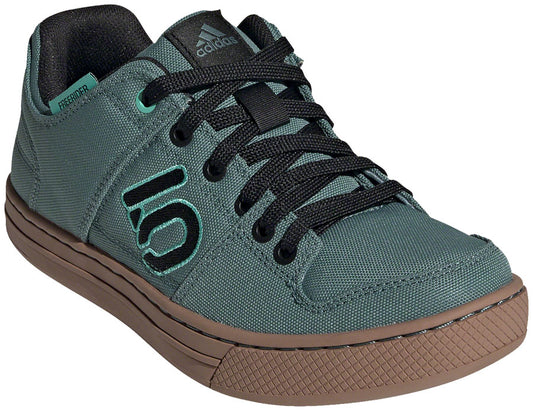 Five Ten Freerider Canvas Flat Shoes - Womens Hazy Emerald/Core BLK/Acid Mint 10.5