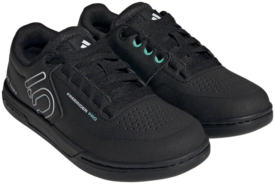Five Ten Freerider Pro Flat Shoes - Womens Core BLK/Crystal White/Acid Mint 5.5