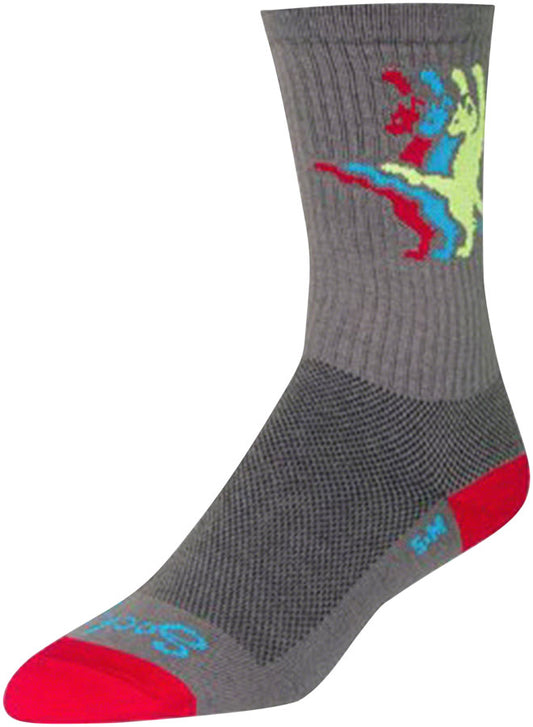 SockGuy Crew Kat-Fu Socks - 6" Gray Small/Medium