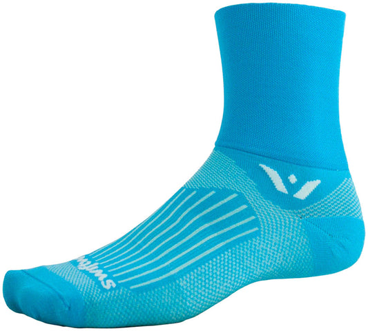 Swiftwick Aspire Four Socks - 4" Lagoon Blue Large