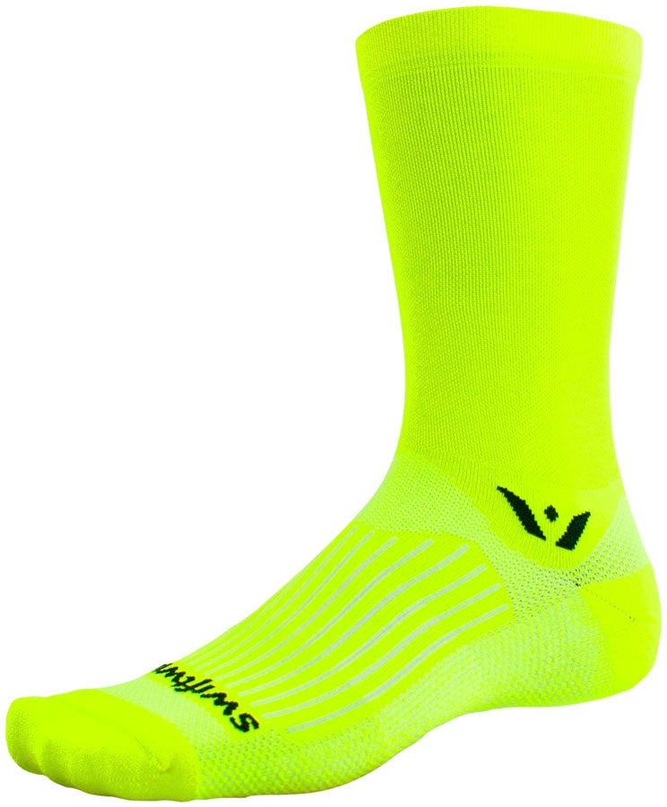 Swiftwick Aspire Crew Socks - 7" Hi-Viz Yellow Small