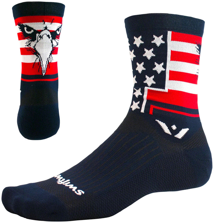 Swiftwick Vision Five Tribute Socks - 5" USA Eagle Medium