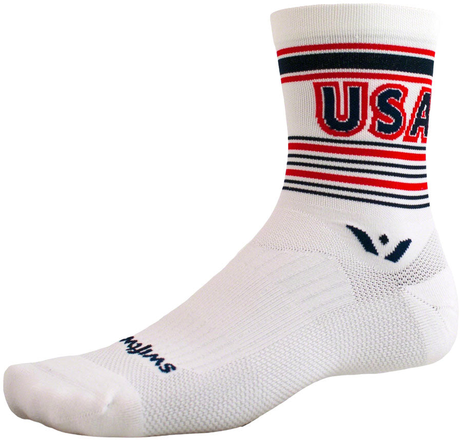 Swiftwick Vision Five Tribute Socks - 5" USA Retro Medium