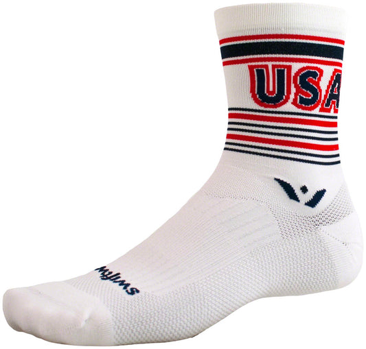 Swiftwick Vision Five Tribute Socks - 5" USA Retro Medium