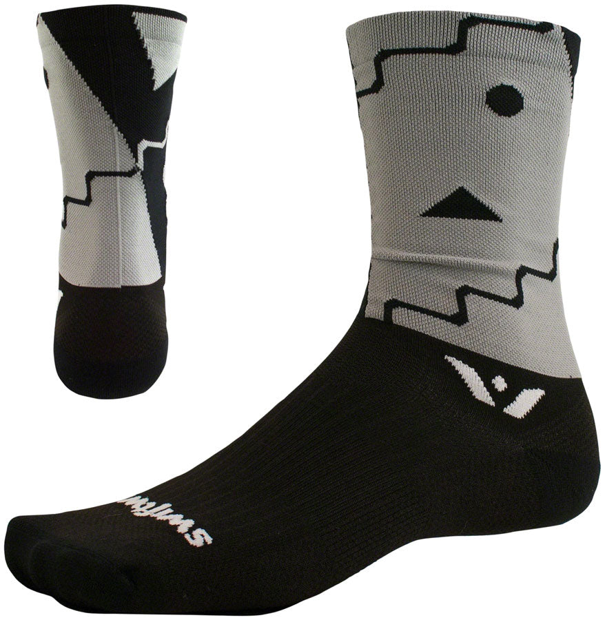 Swiftwick Vision Six Abstract Sock - 6" Black X-Large
