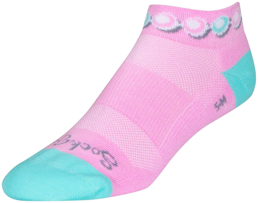 SockGuy Channel Air Pearls Classic Low Socks - 1" Pink/Blue Womens Small/Medium