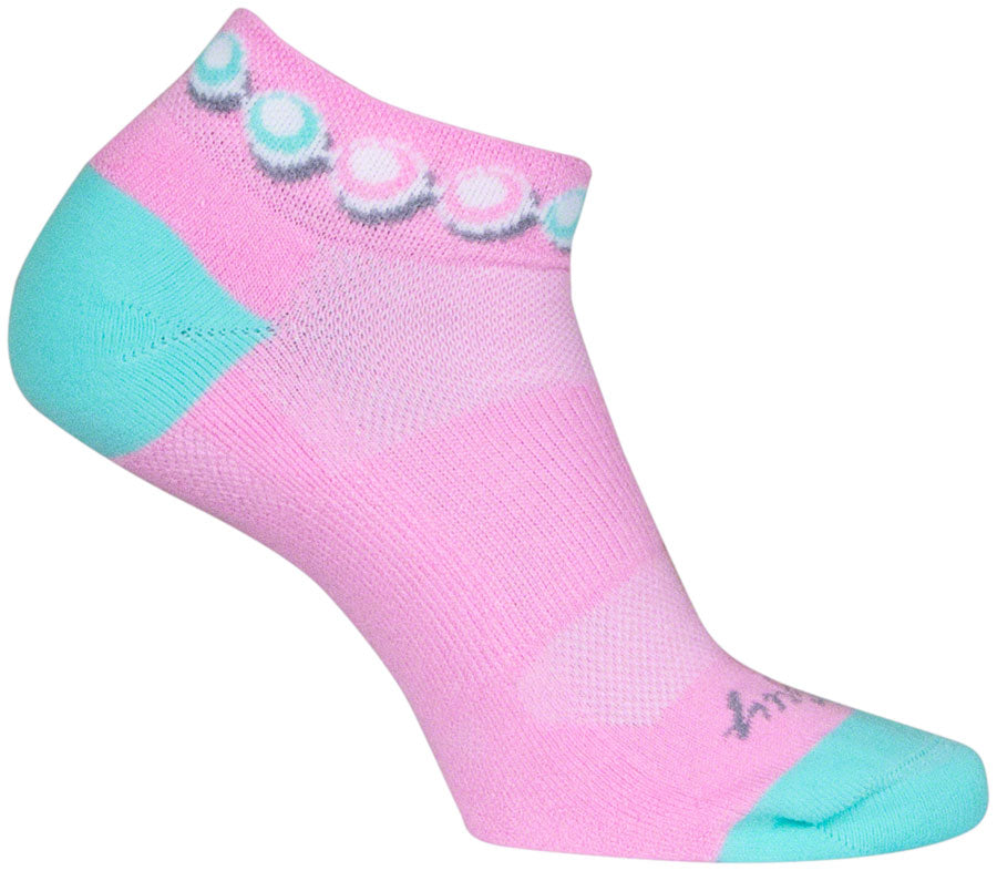 SockGuy Channel Air Pearls Classic Low Socks - 1" Pink/Blue Womens Small/Medium