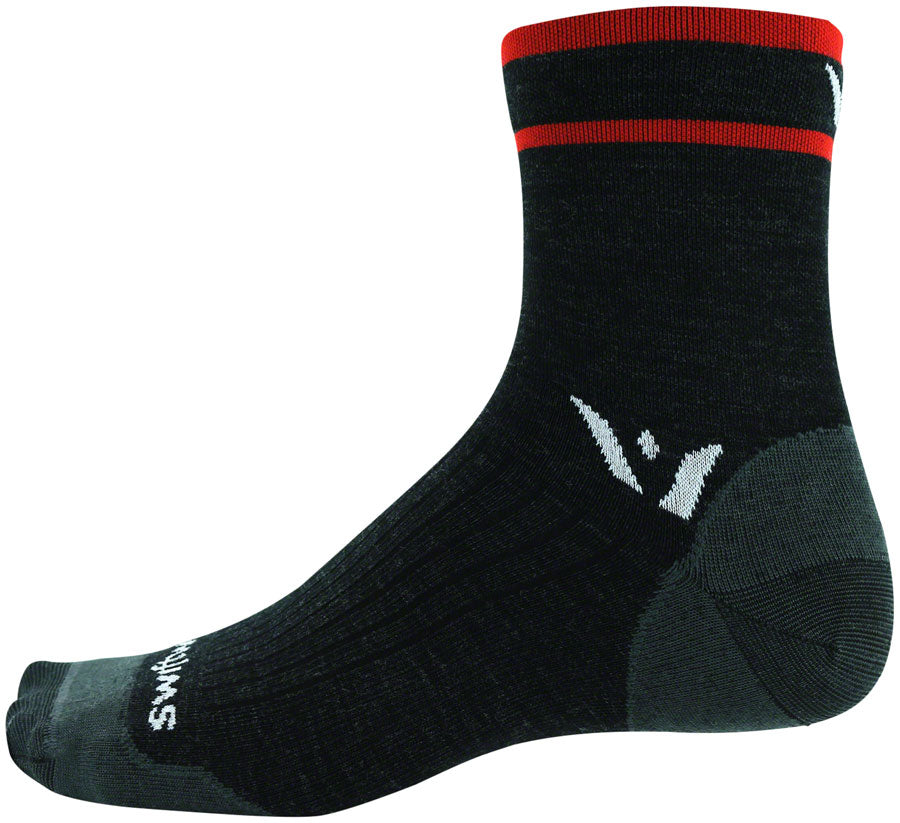 Swiftwick Pursuit Four Ultralight Socks - 4" Coal Red Small
