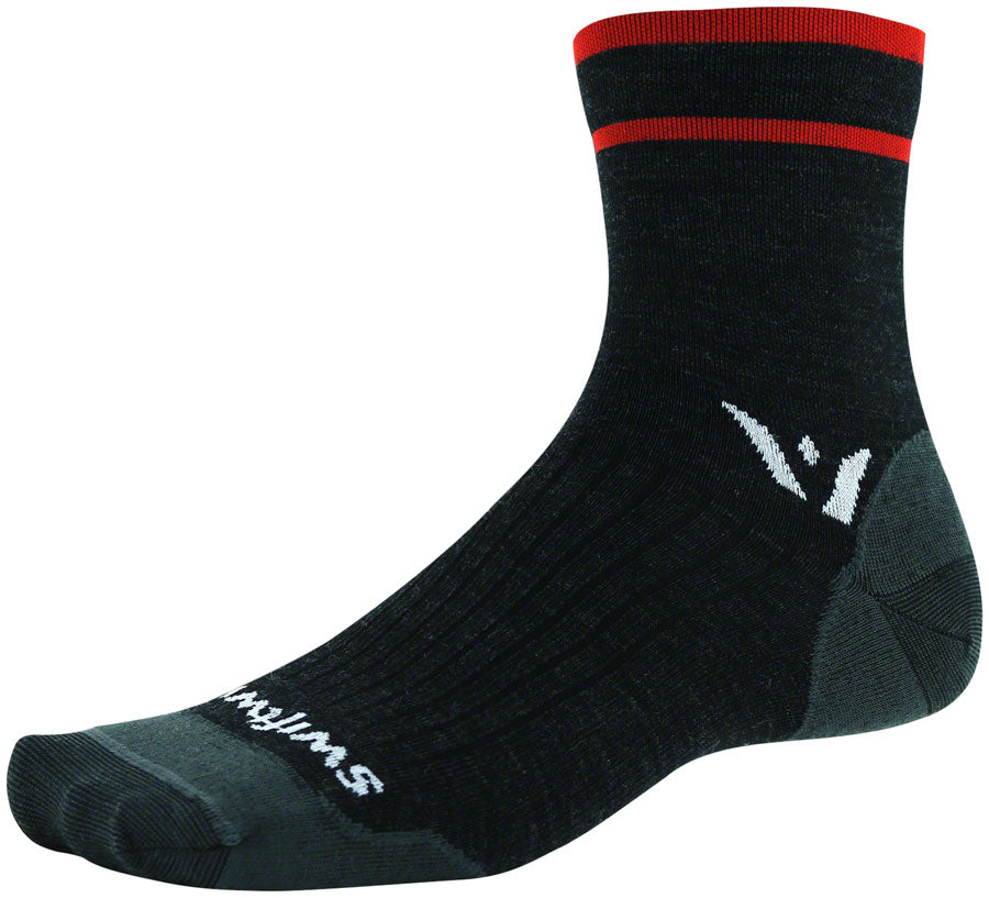 Swiftwick Pursuit Four Ultralight Socks - 4" Coal Red Small