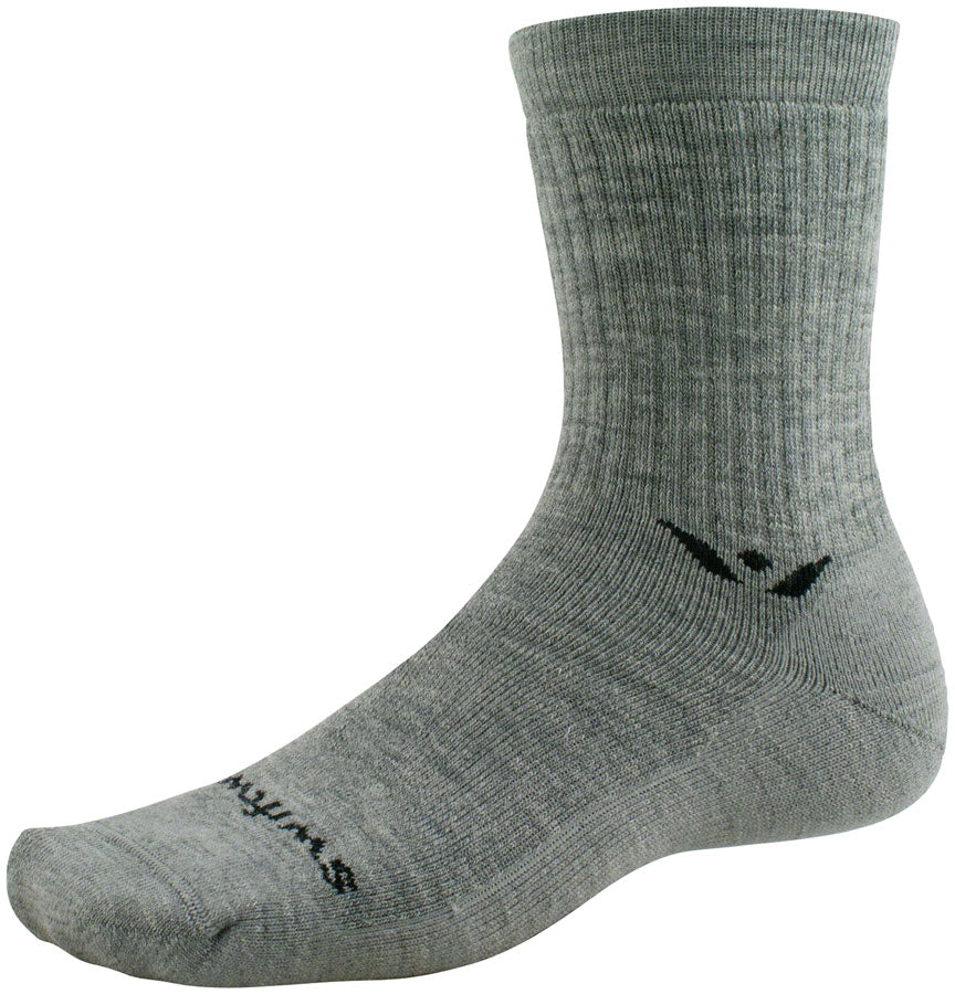 Swiftwick Pursuit Hike Light Cushion Wool Socks - 6" Light Weight Heather XL