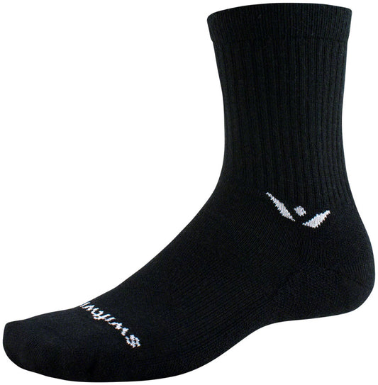 Swiftwick Pursuit Hike Light Cushion Wool Socks - 6" Light Weight Black XL