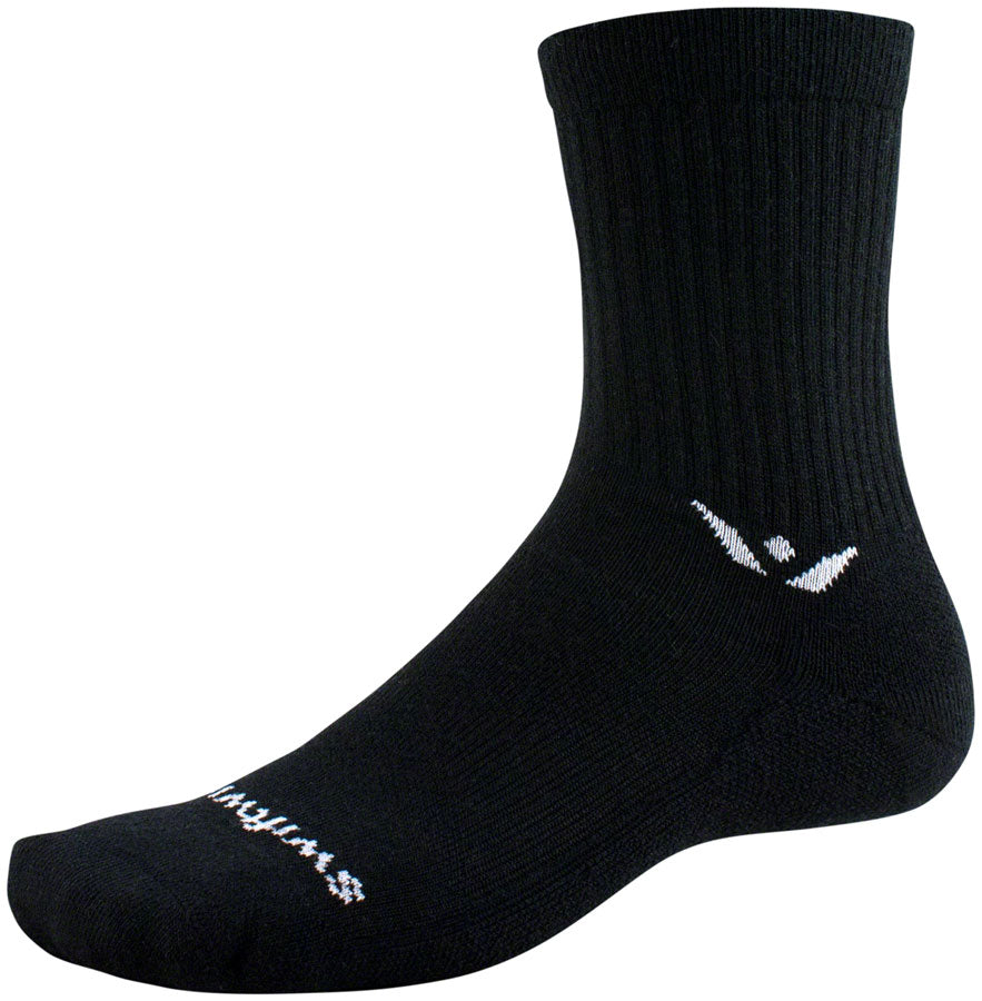 Swiftwick Pursuit Hike Light Cushion Wool Socks - 6" Light Weight BLK Large